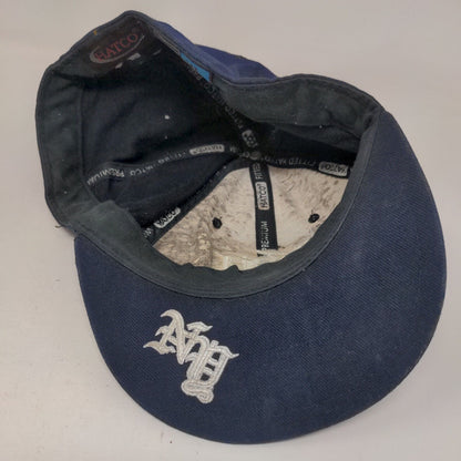 NY Fitted Hat Blue XL 7 3/4-8 Embroidered Premium Original Flat Hatco
