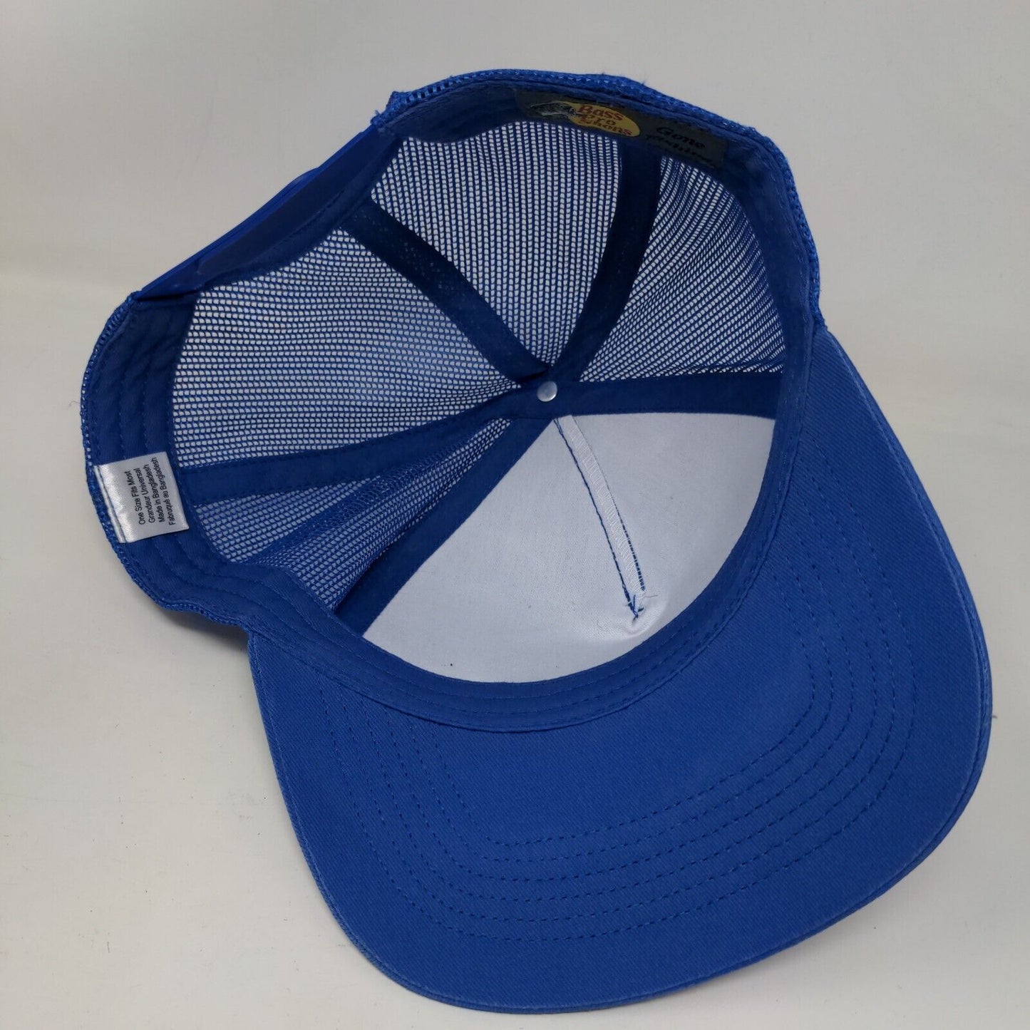 Bass Pro Shops Snapback Trucker Hat Blue OSFM Adjustable Mesh Back Gone Fishing