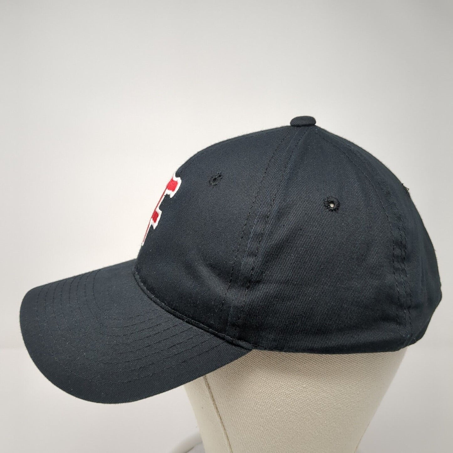 F Strapback Hat Black One Size Adjustable Embroidered 6 Panel OC Sports
