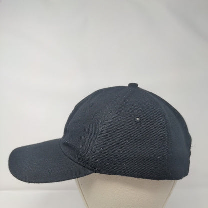 Unbranded Strapback Hat Black One Size Adjustable Vented Holes 6 Panel Blank