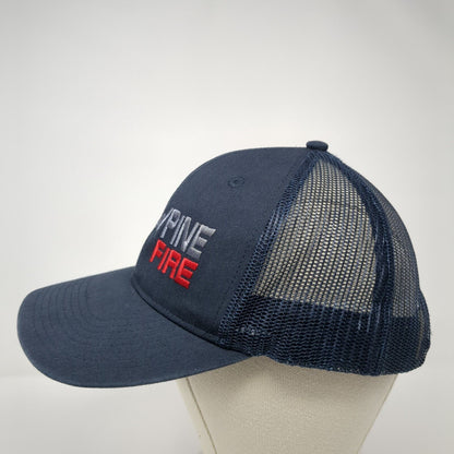 Yellow Pine Fire Snapback Mesh Back Trucker Hat Blue One Size Adjustable
