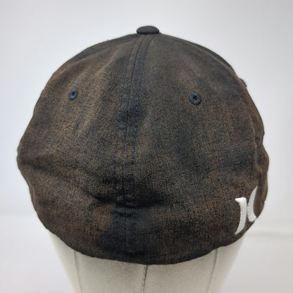Hurley Baseball Cap Black XL Flexfit Embroidered Logo Curved Brim Stretch Hat