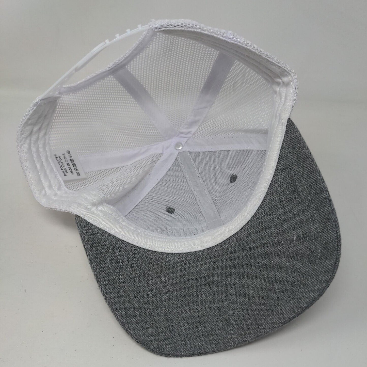 Leapers Leather Patch Snapback Trucker Hat Gray One Size Mesh Back