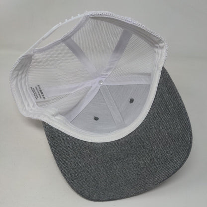 Leapers Leather Patch Snapback Trucker Hat Gray One Size Mesh Back