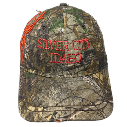 Dri Duck Baseball Cap Green Camo One Size Silver City Idaho Hunting Antler Hat
