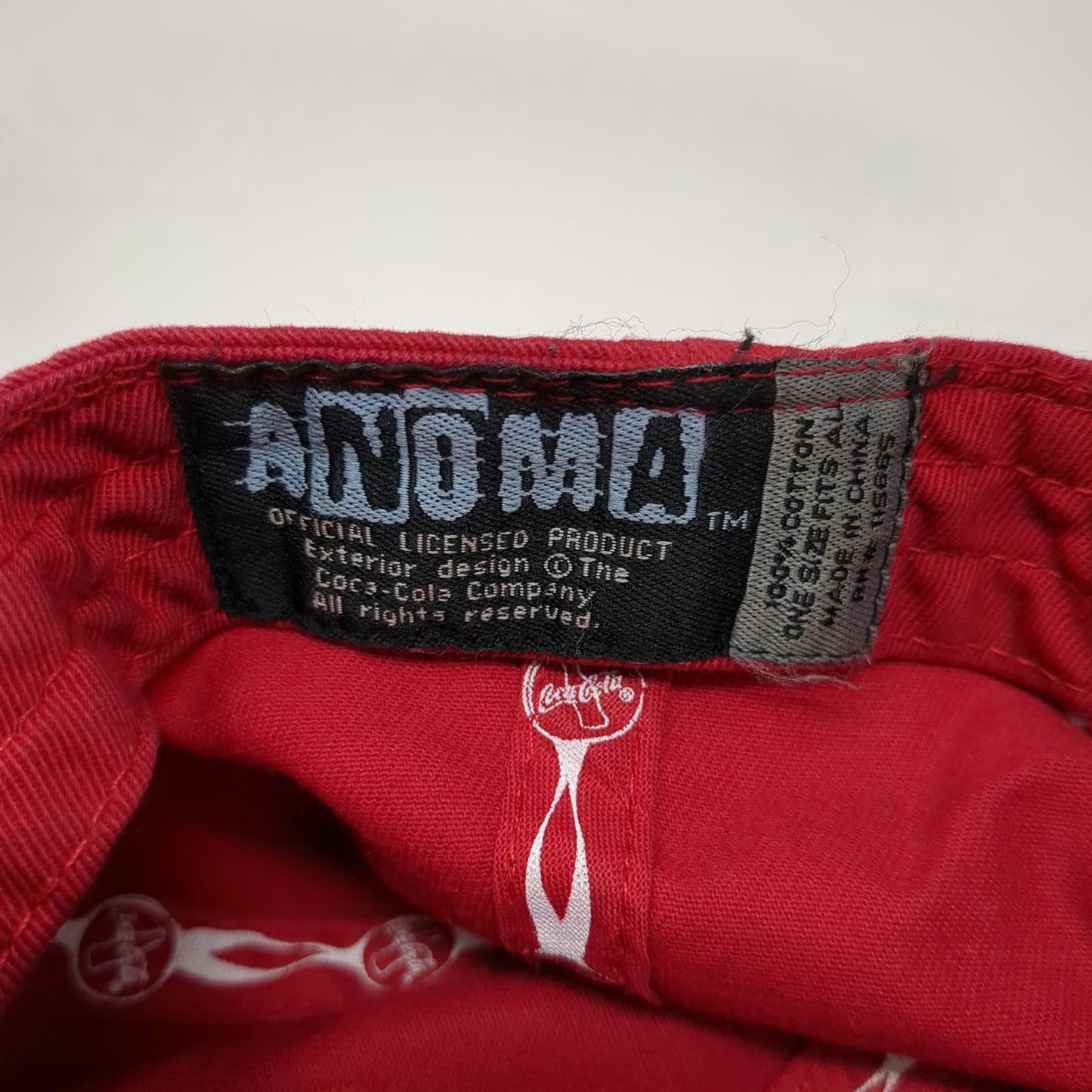 Anoma Baseball Cap Red One Size Coca Cola Embroidered Adjustable Strapback hat