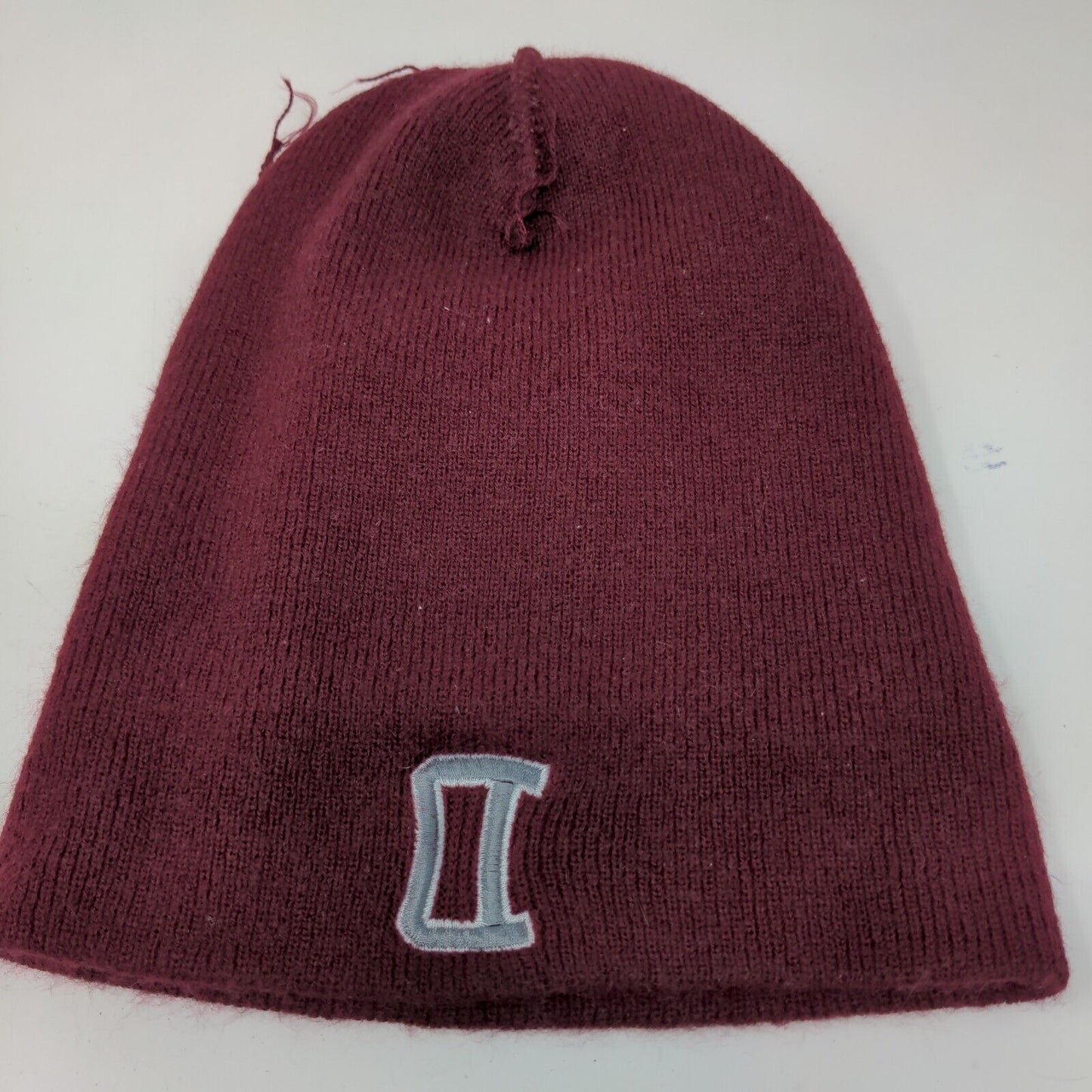 Unbranded Men's Knit Beanie Ski Cap Hat Red Embroidered D Warriors Logo