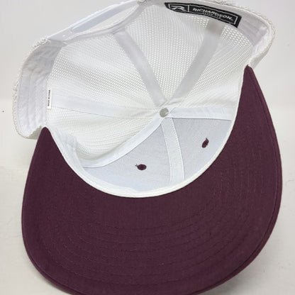 Richardson Red Trucker Hat One Size Burly Meats Patch Snapback Mesh Back 112 Cap