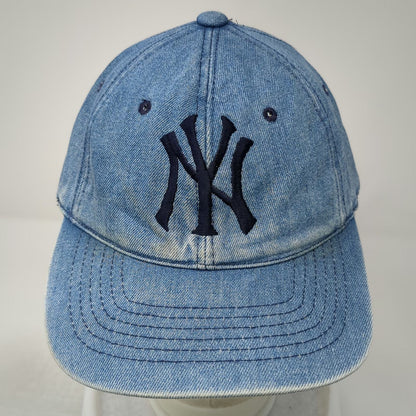Green Field Baseball Cap Blue One Size Denim NY Logo Slideback Cotton Korea Hat