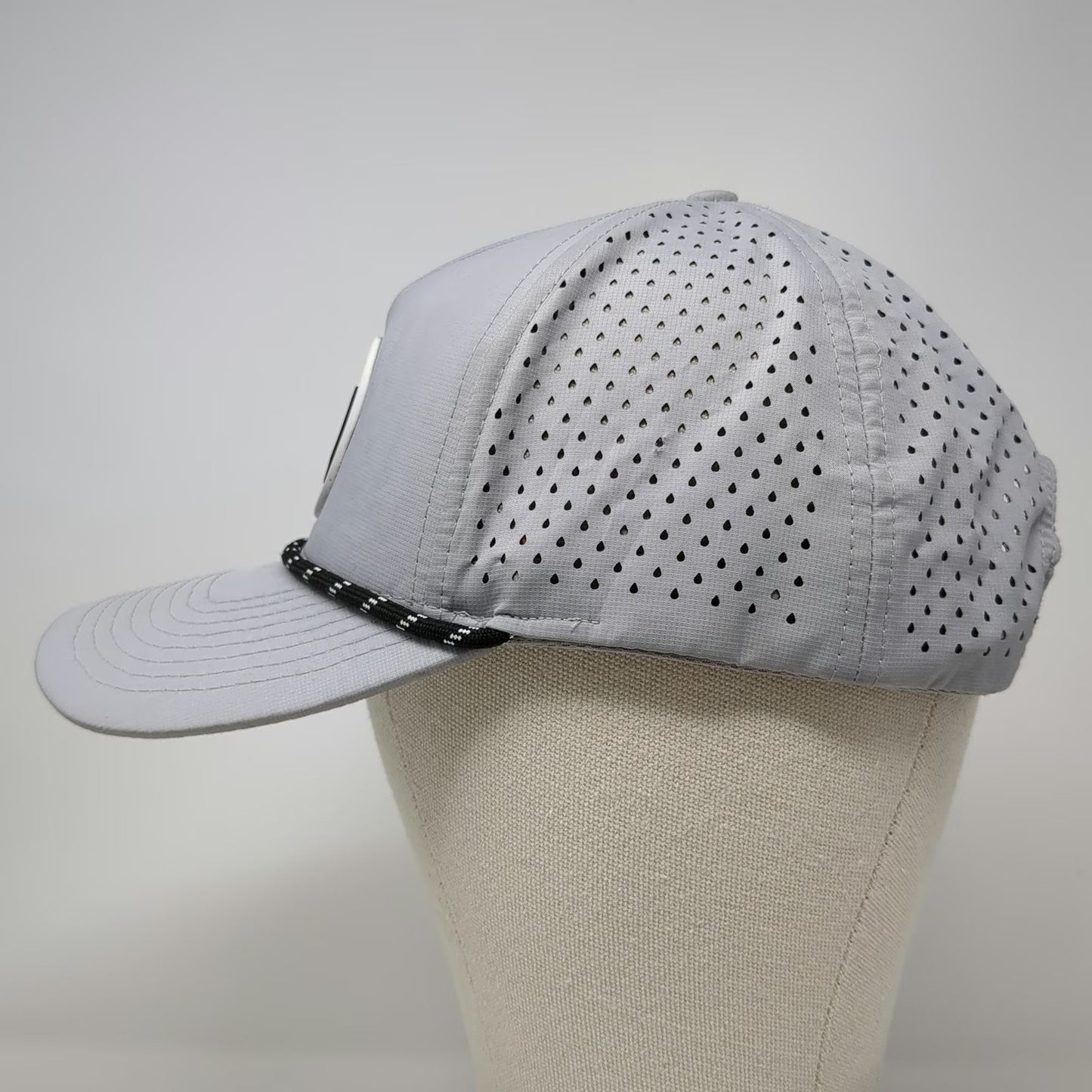 Oyster Brands Trucker Hat Gray One Size Snapback Rope Perf Golf Patch Breathable