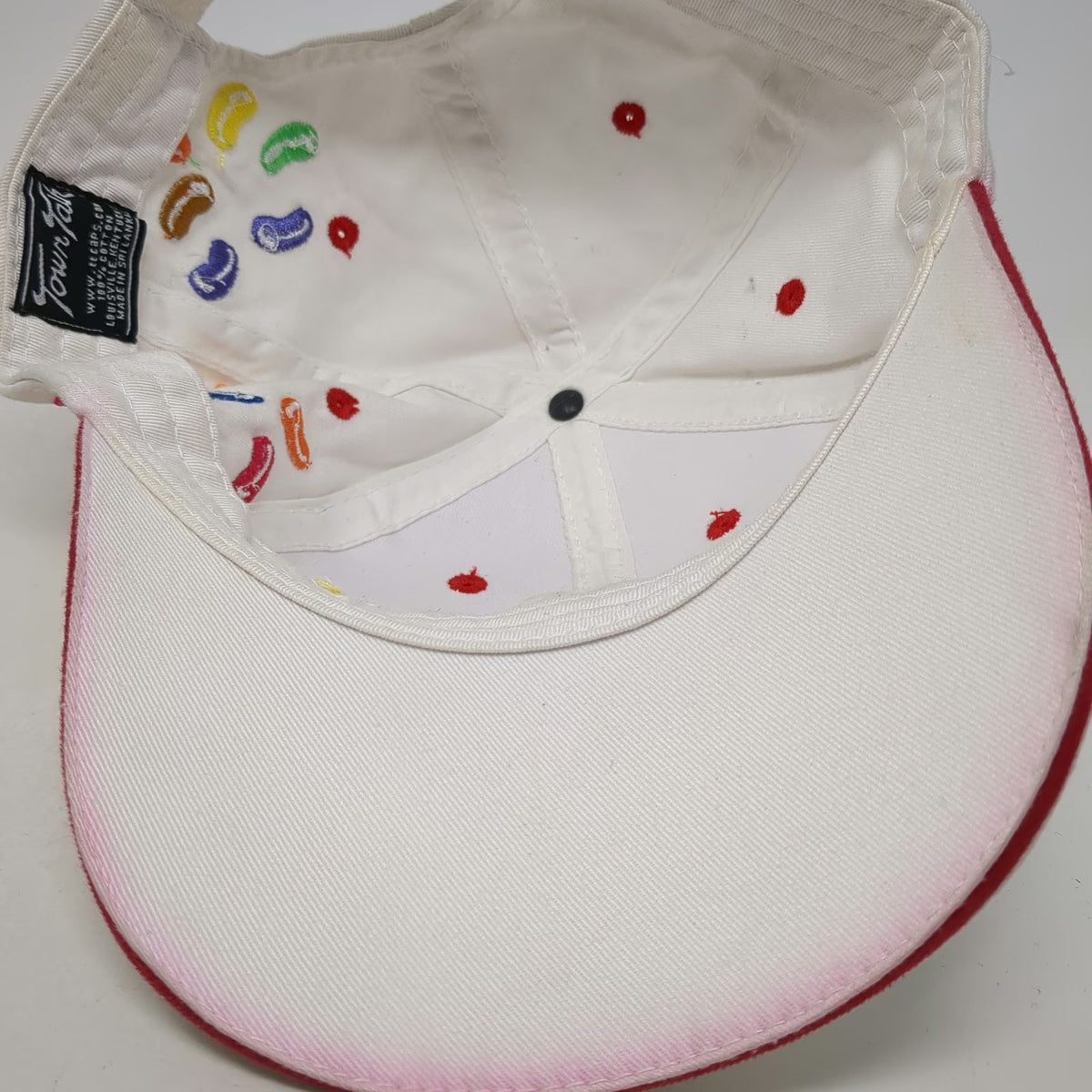Town Talk Jelly Belly Baseball Cap White One Size Jelly Bean Embroidered Hat