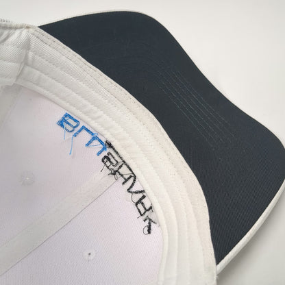 Nike Baseball Cap White L Mesh Back Stretch Fit BluShark Digital Dri-FIT Hat