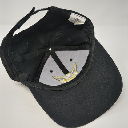 Hoots Strapback Hat Black One Size Adjustable Embroidered 6 Panel Cotton APC