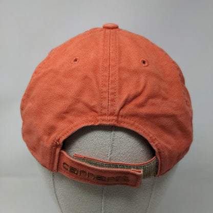 Carhartt Strapback Hat Orange OSFA Adjustable Patch Logo 6 Panel Cotton