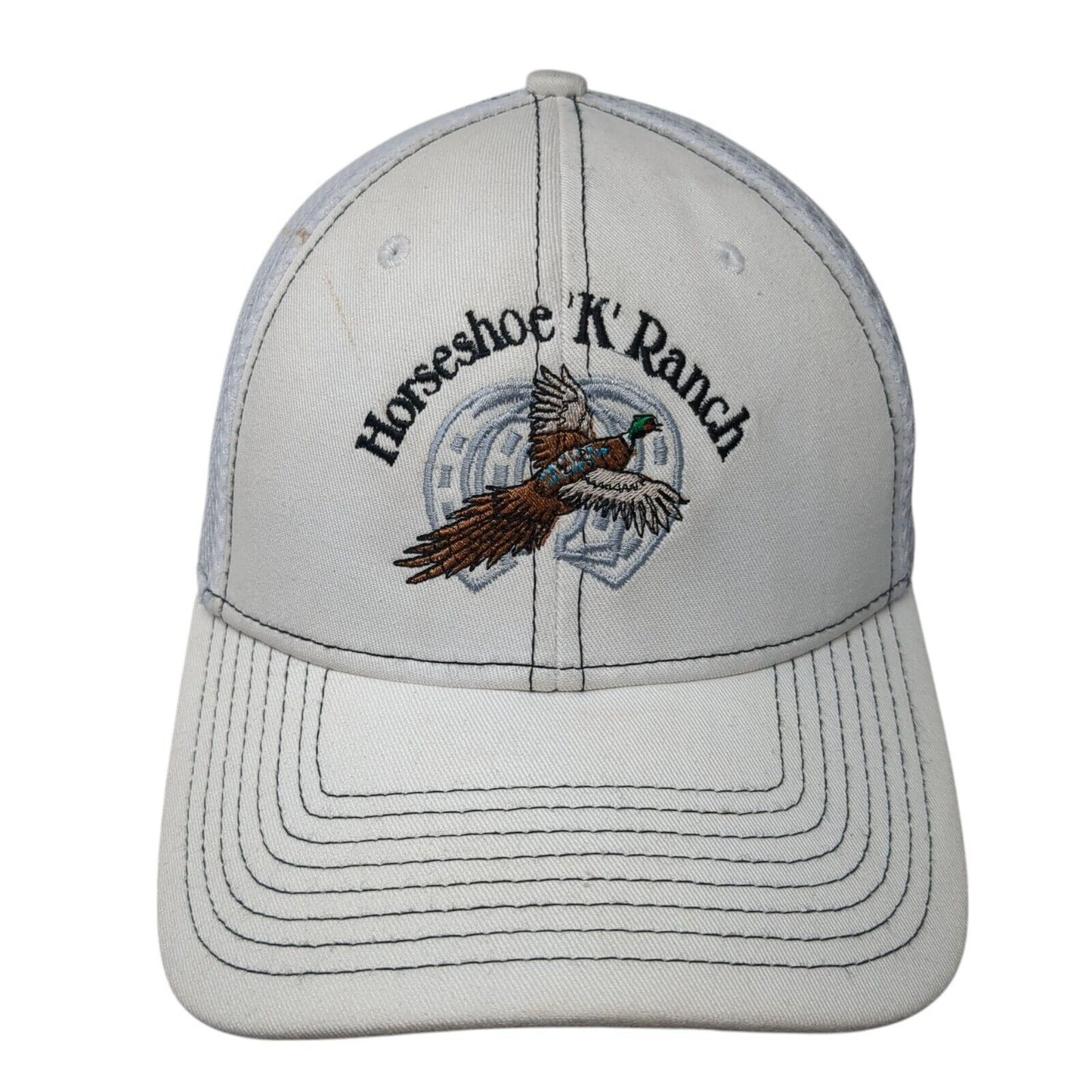 Horseshoe K Ranch Fitted Hat White S-M Embroidered New Era 39Thirty