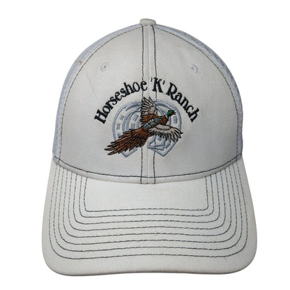 Horseshoe K Ranch Fitted Hat White S-M Embroidered New Era 39Thirty