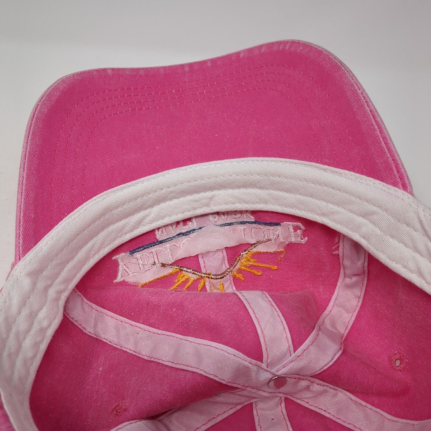 Yellowstone Nat'l Park Strapback Hat Pink One Size Adjustable Top Image USA