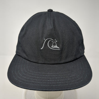 Quiksilver Snapback Hat Black One Size Adjustable Embroidered Netplus Cotton