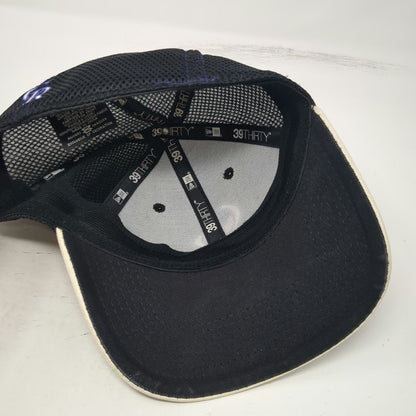 Colorado Rockies MLB New Era Baseball Cap Black White Purple L Mesh Back Stretch