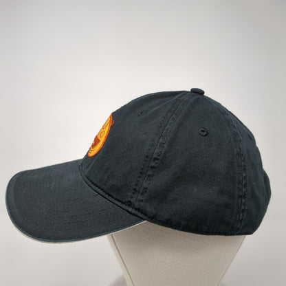 Otto Strapback Hat Black One Size Adjustable Embroidered Vented Holes 6 Panel