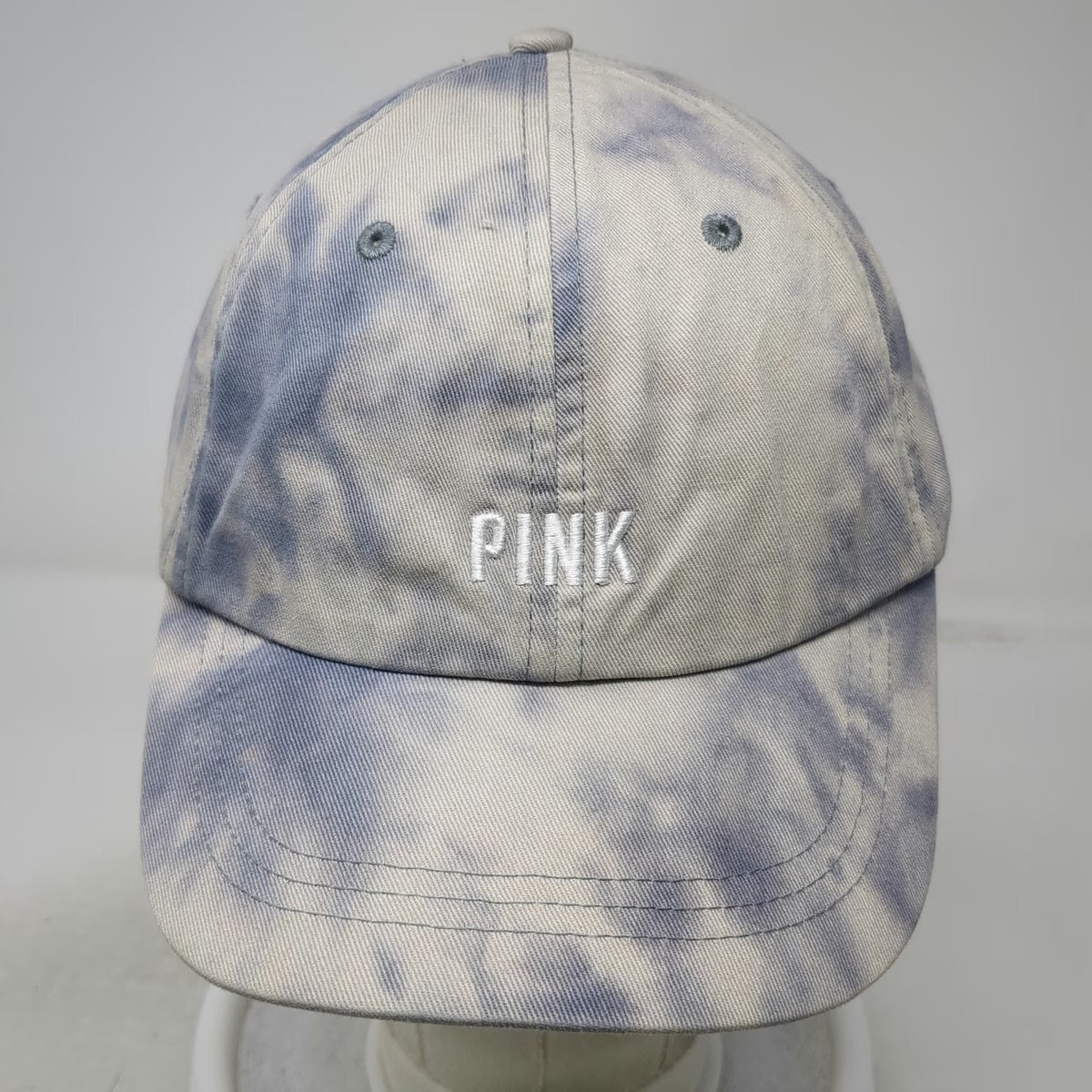 Victoria's Secret PINK Baseball Cap Blue Gray One Size Tie Dye Embroidered Hat