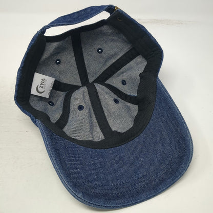 Zyia Active Baseball Cap Blue One Size Denim Slideback Cotton Tonal Logo Hat