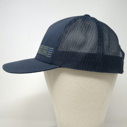 TravisMathew Trucker Hat Blue One Size Snapback Mesh Stripes Patch Golf Cap
