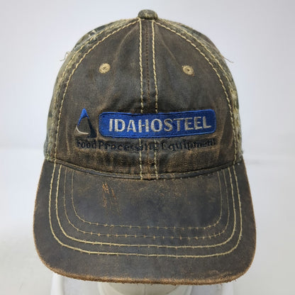 Port Authority Idaho Steel Hat Baseball Cap Brown Green One Size Camo Distressed