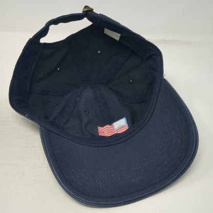 Baseball Cap Blue One Size Embroidered American Flag Slideback Curved Brim Hat