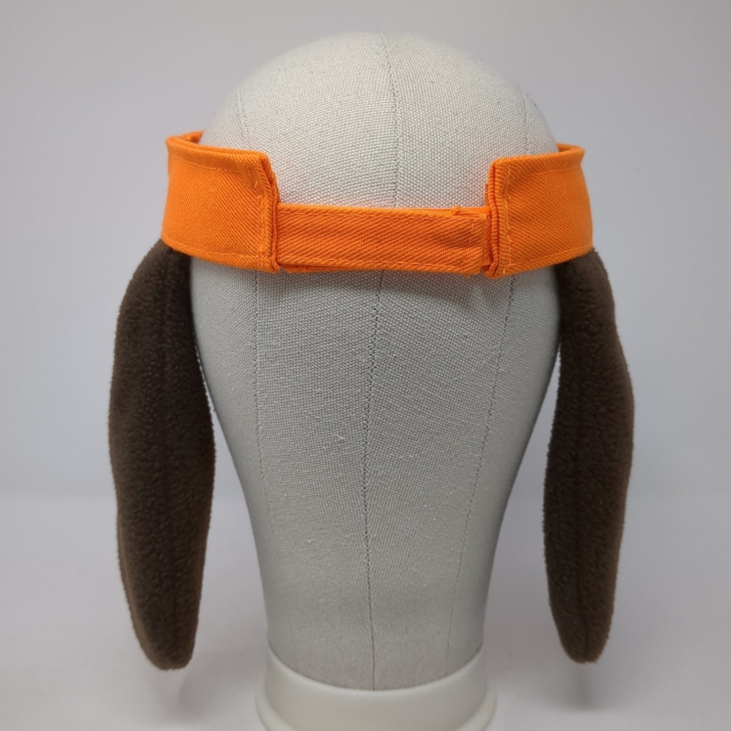 Unbranded Sun Visor Hat Orange One Size Adjustable Strap Lightweight Ear Flaps