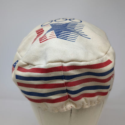 Army Cap White Blue Red One Size 1984 Los Angeles Olympics USA Rings Logo Hat