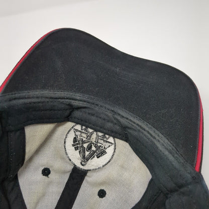 FHB Slideback Hat Black One Size Adjustable Embroidered Vented Holes 6 Panel