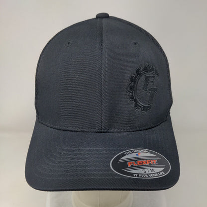 FT Fitted Trucker Hat Black S/M Flexfit Embroidered Breathable 6 Panel Yupoong