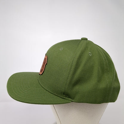 Faith Family Freedom Snapback Hat Green One Size Adjustable Leather Patch