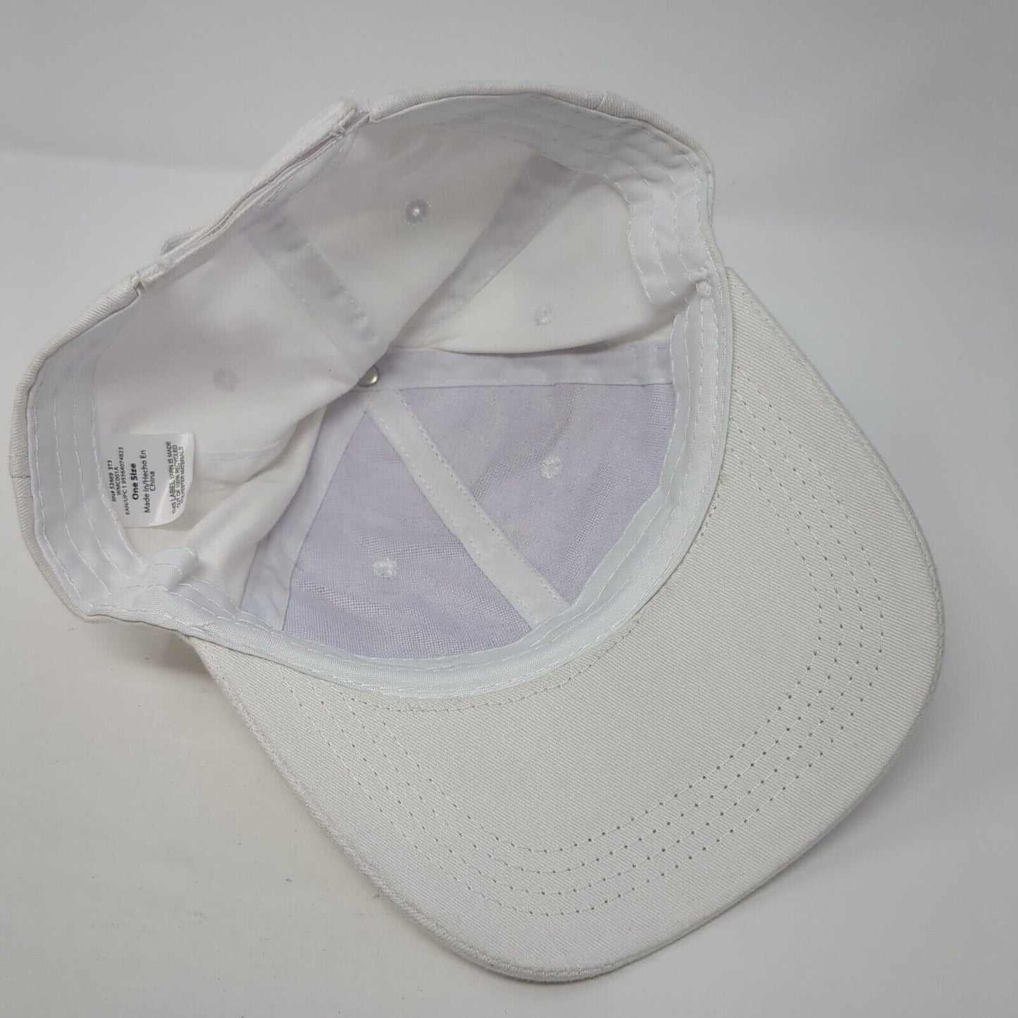 Unbranded Strapback Hat White One Size Blank Solid Vent Holes Outdoor
