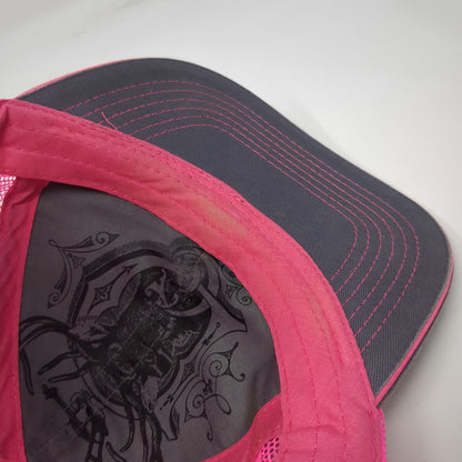 John Deere Trucker Hat Gray Pink One Size Mesh Back Snapback Graphic Embroidered
