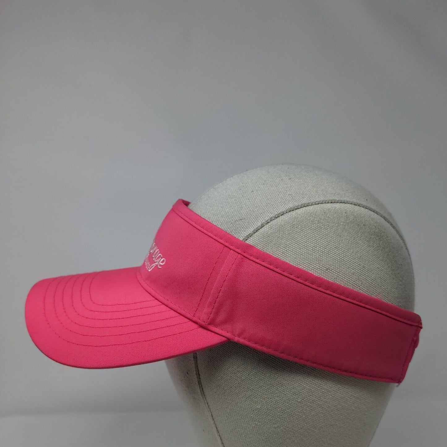 Anchorage Golf Course Strapback Visor Hat Pink 52cm Embroidered Vimhue