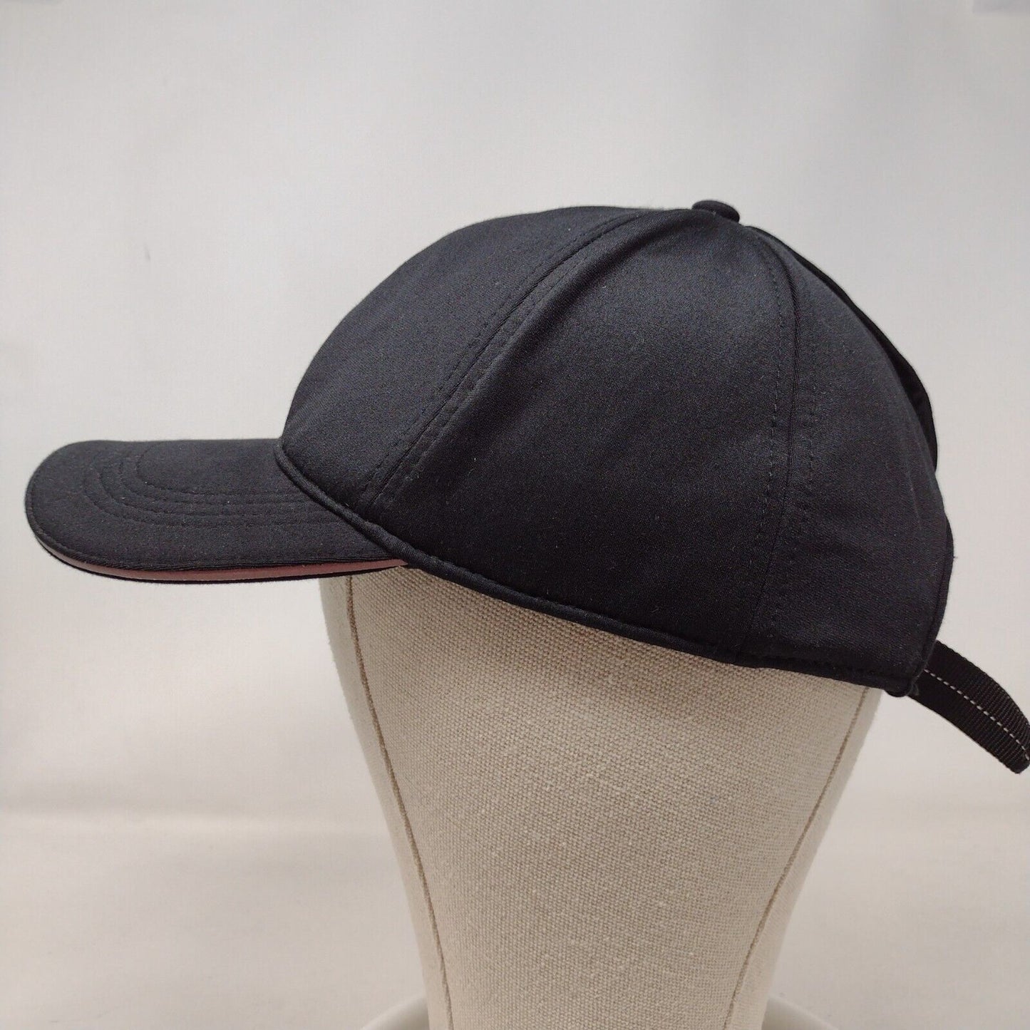 Unbranded Strapback Hat Black OSFA Adjustable 6 Panel Solid Outdoor