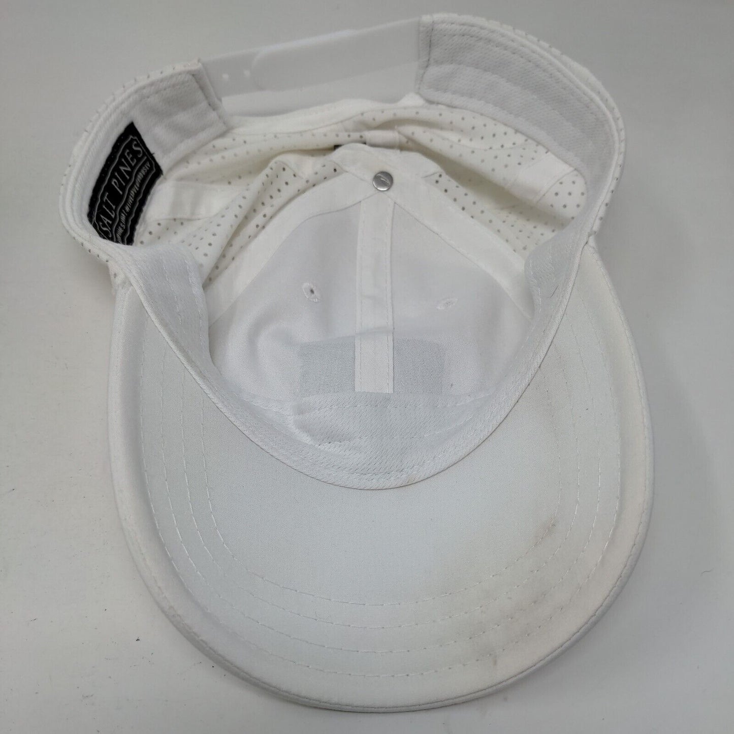 Skull Snapback Hat White One Size Adjustable Breathable Mesh 6 Panel Salt Pines