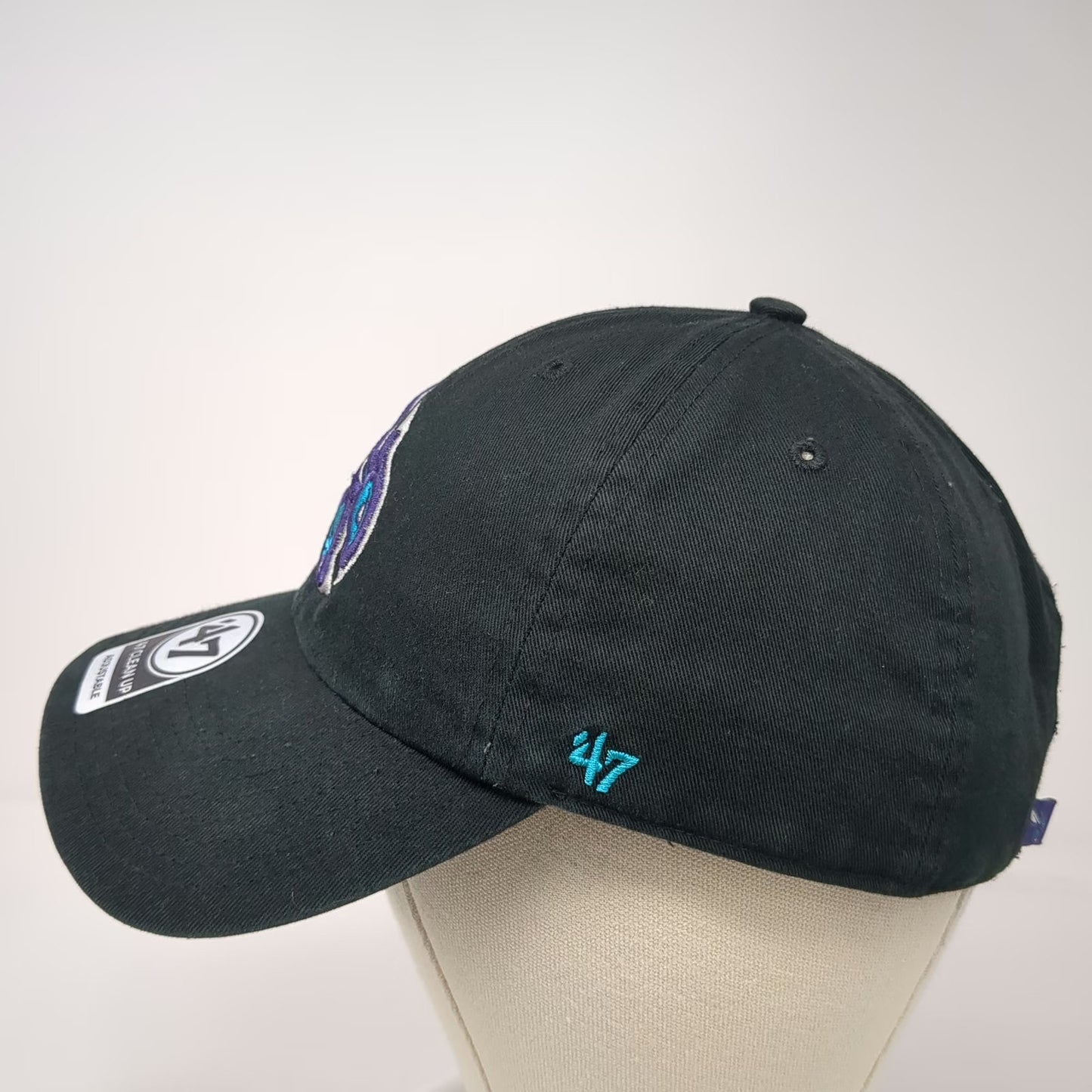 Charlotte Hornets NBA '47 Black One Size Hat Cap Adjustable Strap Embroidery