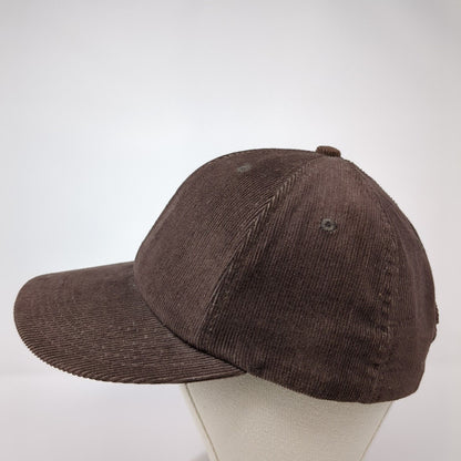 Unbranded Snapback Hat Brown One Size Adjustable Vented Holes 6 Panel Blank