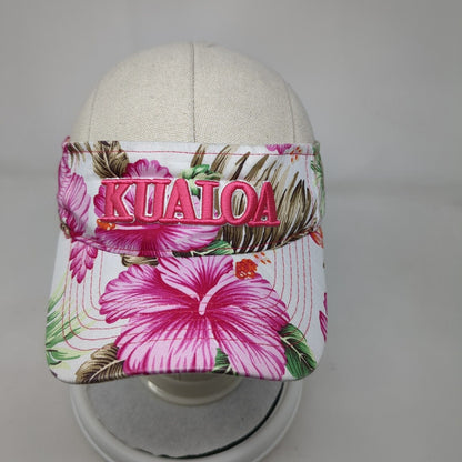 Kualoa Hawaii Strapback Sun Visor Hat Multi One Size Embroidered Floral