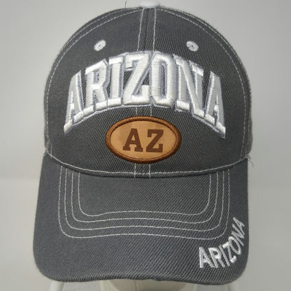 Arizona 3D Embroidery Baseball Cap Gray One Size Strapback AZ Patch Stitch Hat