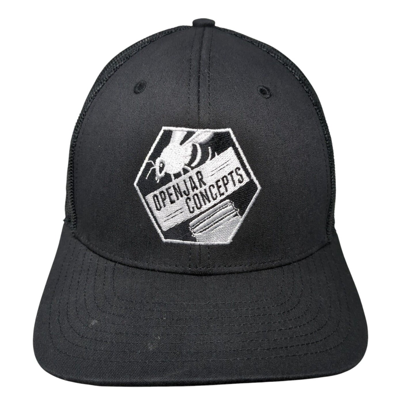 Open Jar Concepts Snapback Trucker Hat Black OSFA 6 Panel Mesh Back Richardson