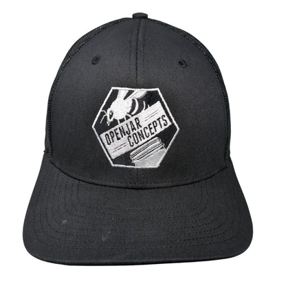 Open Jar Concepts Snapback Trucker Hat Black OSFA 6 Panel Mesh Back Richardson