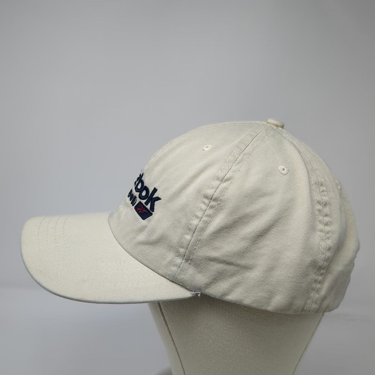 Reebok Baseball Cap Beige One Size Golf Embroidered Cotton Slideback Strap Hat