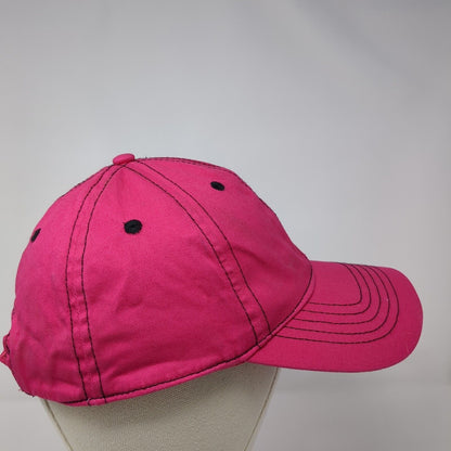 Unbranded Strapback Hat Pink One Size Adjustable Vented Holes 6 Panel Blank