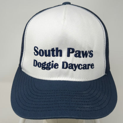 Yupoong Trucker Hat Blue One Size South Paws Doggie Daycare Mesh Back Snapback
