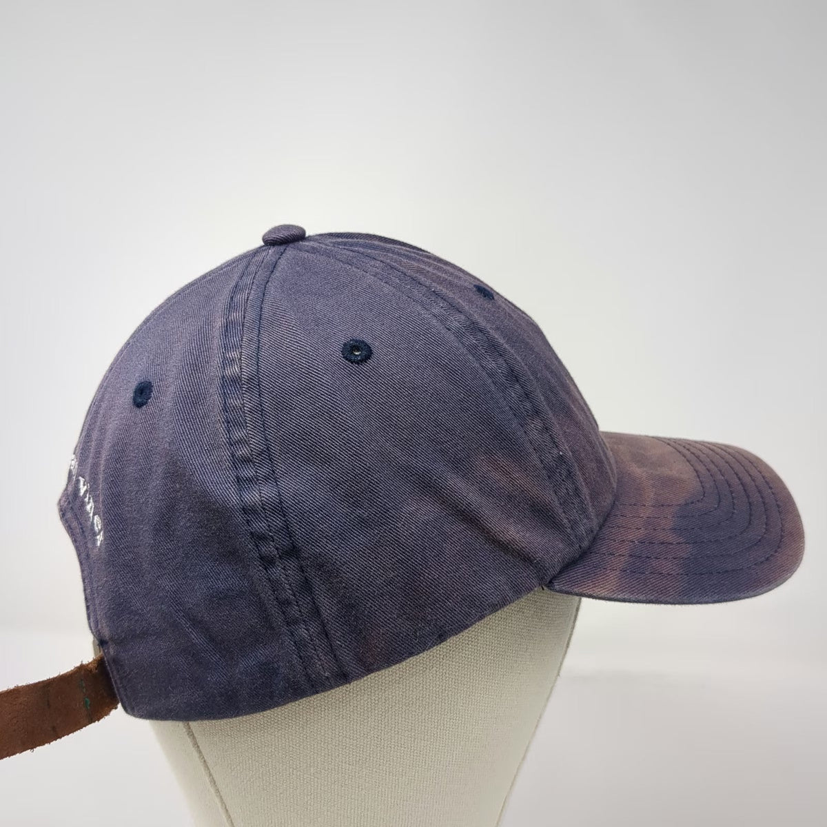 Vineyard Vines Baseball Cap Blue One Size Leather Strapback Hat Whale Logo