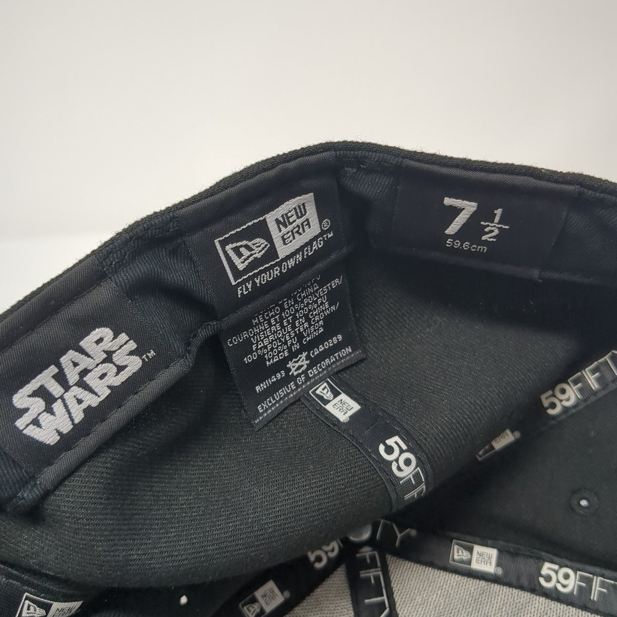 Star Wars 59Fifty Fitted Hat Black 7 1/2 Darth Vader Embroidered Colorful Bill